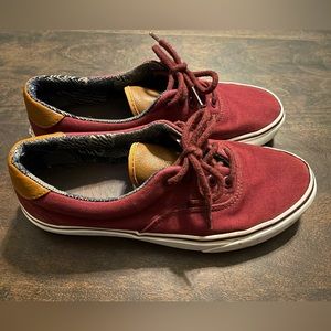 Vans Off the Wall Lo Top Sk8 Burgundy Canvas and Leather M 7.5 W 9